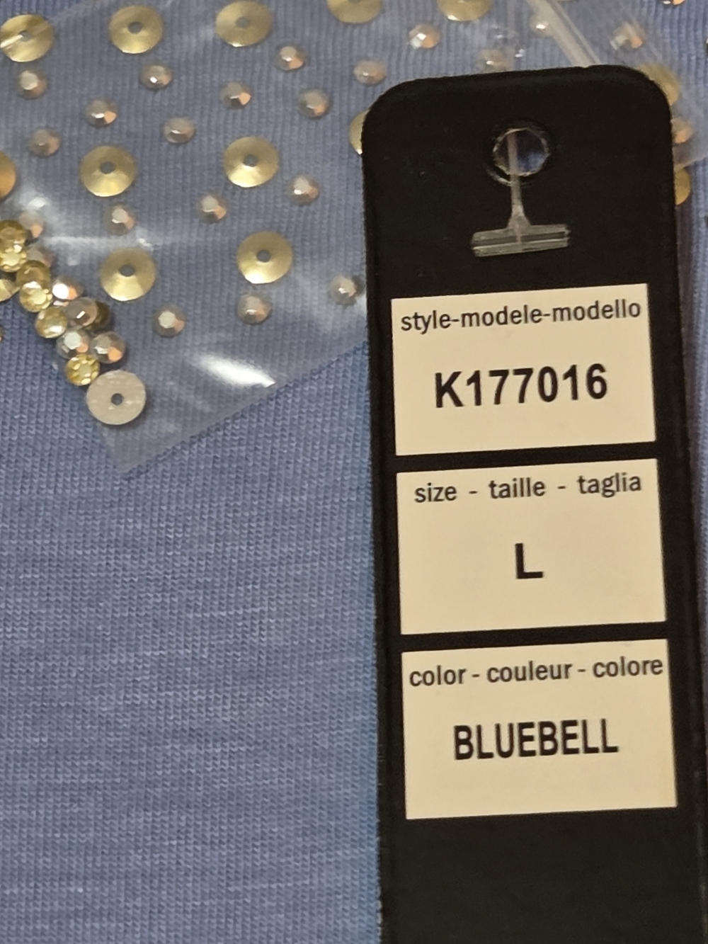 Belldini Light Blue Cold-Shoulder Rhinestone Top - Picture 3 of 4